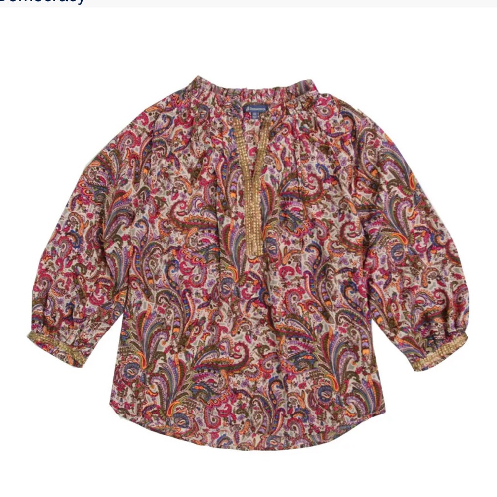 Paisley Print Ladies Blouse Size Large